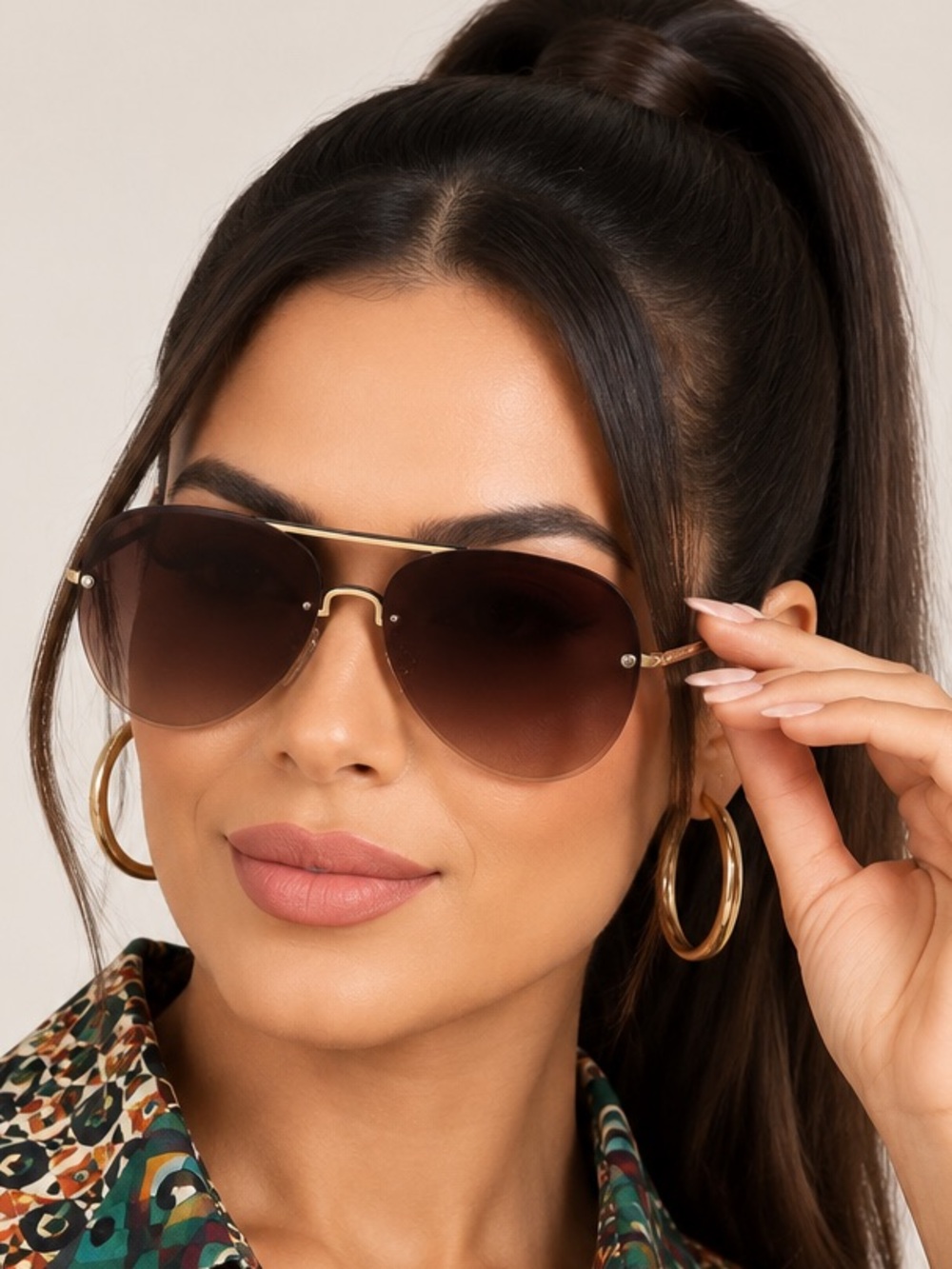 ASOS Brown Aviator Sunglasses